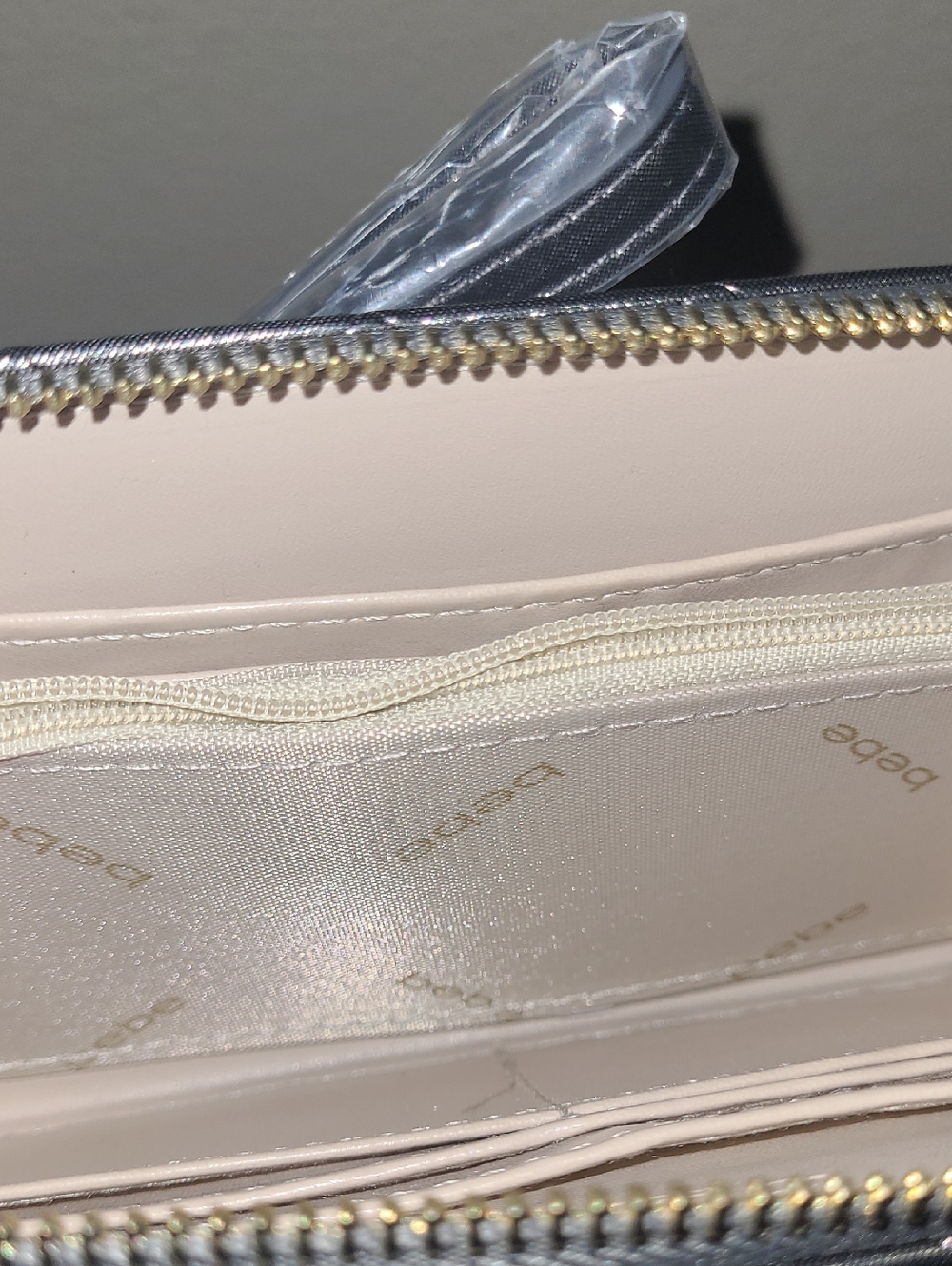 bebe Metallic Quilted Wallet — Silver Pewter - Picture 8 of 8